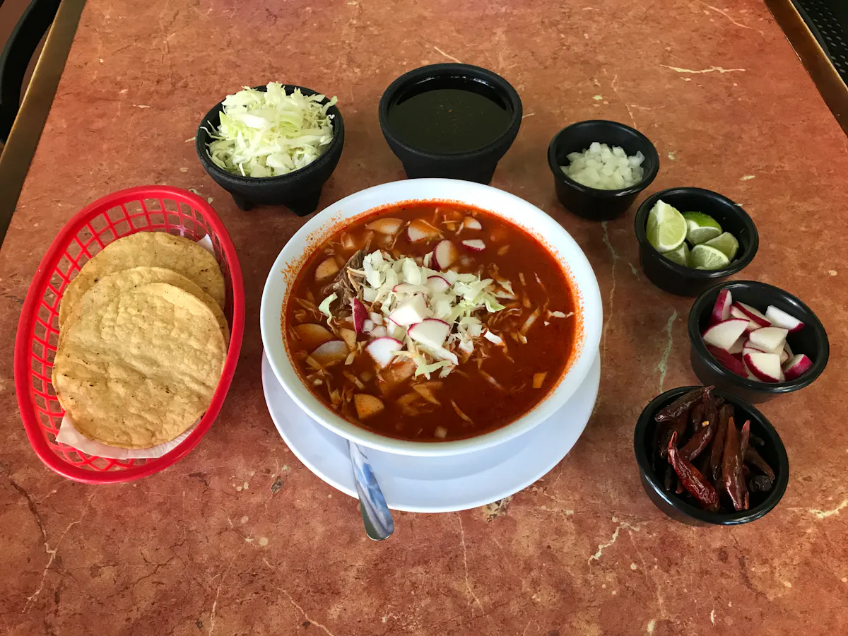 a bowl of food on a table